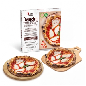 SET PIZZA (DEMETRA PIETRA IN COTTO+PALA+TAGLIERE+ROTELLA)